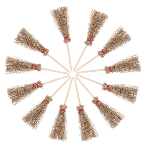 ifundom 12 Stück Teiliges Mini Hexenbesen Rotes Band Große Strohbesen Halloween Deko Langlebiges Kostümzubehör für Hexen und Zauberer für Party und Mitgebsel ifundom 12 Stück Teiliges Mini Hexenbesen Rotes Band Große Strohbesen Halloween Deko Langlebiges Kostümzubehör für Hexen und Zauberer für Party und Mitgebsel von ifundom