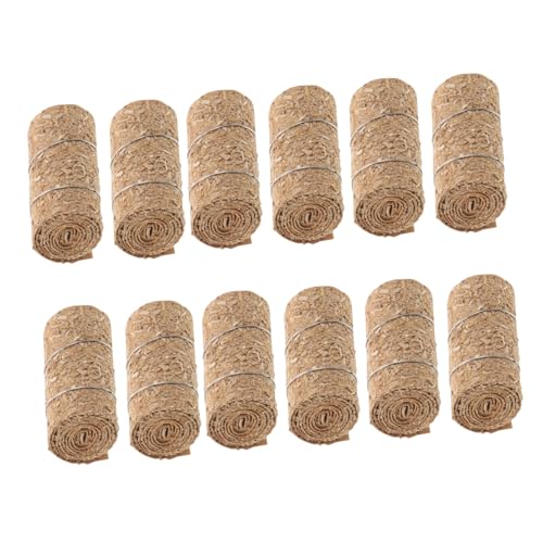 ifundom 12 Stück Teiliges Miniatur-strohballen- Realistisch Gestaltete Strohblocks für Ländliche Dekoration Detailreiche Miniaturgras-deko für Puppenhaus Modellbau Herbst-DIY und von ifundom