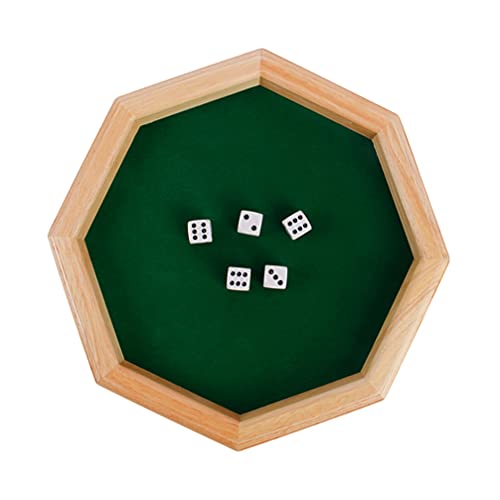 ifundom 12 Zoll Achteckiges Holzwürfelschale Mit Filzgekleidung Rolling Surface Game Supply Drinking Game Würfel Spielzeug von ifundom