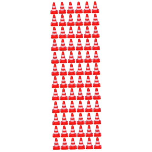 ifundom 120 STK Simulationsrequisiten Für Straßensperren Mini-verkehrszeichen Mini-Spielzeug-verkehrskegel Straßenkegelschilder Selber Machen Leitkegel Sicherheitskegel Kind Rot Puzzle Abs von ifundom