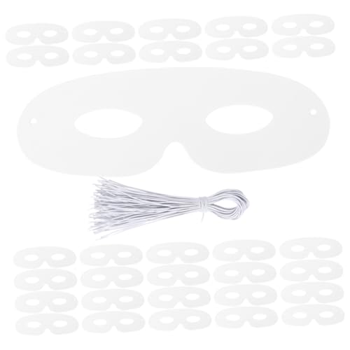 ifundom 120 Stück Weiße DIY Papiermasken Leere Halbgesichts Masken für Malen Kunsthandwerk Karneval für Halloween Cosplay und Partys Mit Elastischen Bändern von ifundom