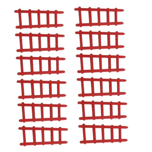 ifundom 12St Mini-Holzleiter Miniaturleiter Mikro-Landschaftsleiter inneneinrichtung bastelzeug spielzeuge Dekoration holzspielzeug Mini Holzleitern Miniatur-Holzleitern hölzern rot von ifundom