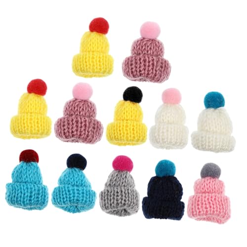 ifundom 12St Mini-Hut austauschbare kleine Hüte DIY-Handwerk Stricken weihnachtsdeko Kappen schöne kleine Hüte Miniaturhüte aus Wollgarn empfindlich Baby Zubehör Kleiner Hut Wollmütze von ifundom