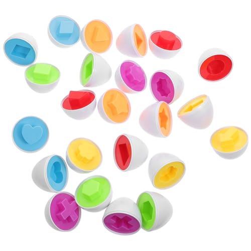 ifundom 12-teiliges Pädagogisches Eier-Spielzeug Für Das Frühe Lernen Sicheres Spielzeug Für Die Kognitive Entwicklung Von Kindern Form-Matching-Spiel Für Kleinkinder von ifundom