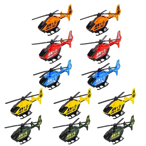 ifundom 12 Stück Trägheits Hubschrauber Spielzeug für Kinder Rückziehfunktion Kreative Designs für Jungen und Mädchen für Spiel und Lernen von ifundom