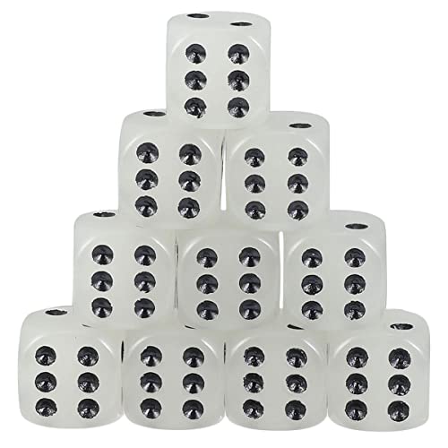 ifundom 12er-Pack Im Dunkeln Leuchtende Würfel Würfel-Requisiten Für Party-tischspiele Würfel Aus Acryl Geschmacksneutral von ifundom