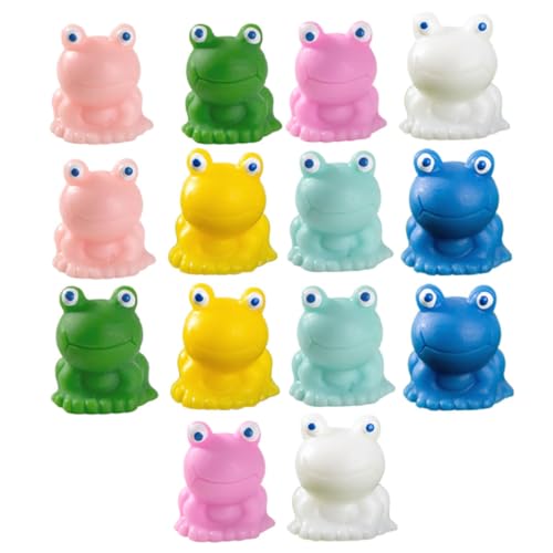 ifundom 14 Stück Frosch Miniaturfiguren Bausatz Mini-Frosch Figuren Froschgartendekorationen Im Freien Im Freien Frösche Winzige Figuren Auto Tiere Verrückt Miniatur Aquarium Lilie Zu Harz von ifundom
