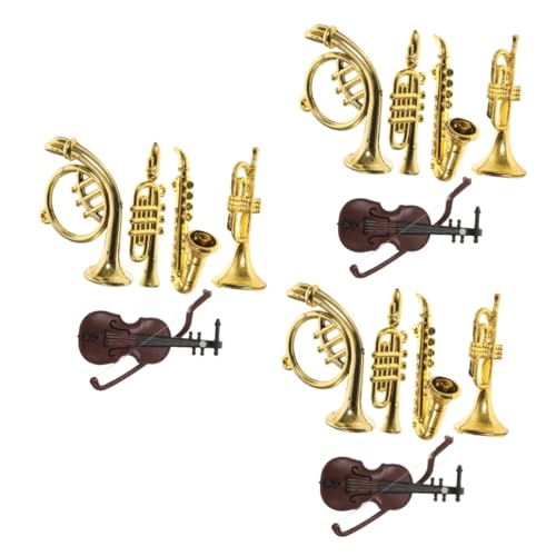 ifundom 15 STK Mini-musikinstrumentenmodell Miniatur-puppenhaus-Saxophon Kinder-Saxophon-Instrument Puppenhaus-miniinstrumente Zubehör Für Das Puppenhaus Spielzeug Ob11 Flöte Klein Plastik von ifundom