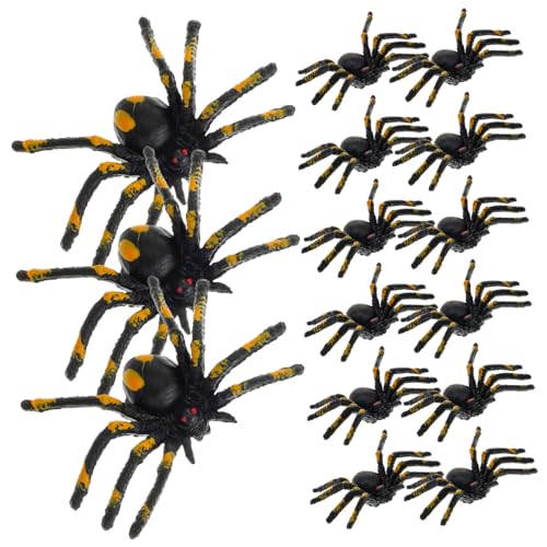 ifundom 15 Stück Simulationsspinne Streich Beängstigend Netz Gefälscht Scherzen Halloween-spinne Halloween-Dekorationen Plastik von ifundom