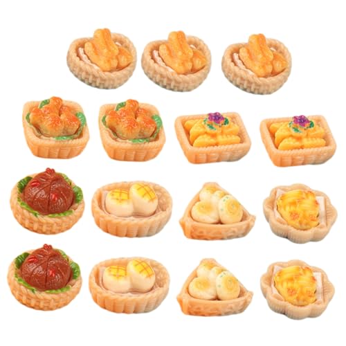 ifundom Puppenhaus Miniatur Esszimmer 15 Stücke Mini Snack Modelle Harz Dessert Ornament Für Mini von ifundom