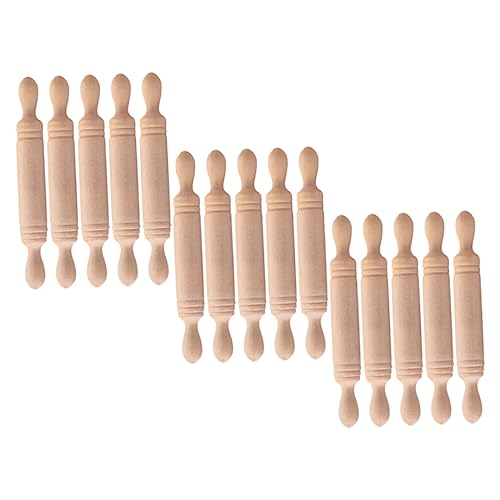 ifundom 15st Mini Nudel Holz Rollen in Kleiner Bastelgröße Nudelholz Für Geprägtes Nudelholz Kleine Rolle Nudelholz Mini Mini-Nudelholz Mini- Miniatur Kleinkinder von ifundom