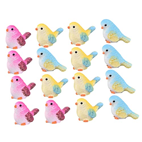 ifundom 16 Stück Mini Vögel Miniatur Vögel Für Den Schreibtisch Dekorationsspielzeug Vögel Mini Tiere Kleine Feenfiguren Mini Ente Kleine Vögel Kleine Vögel Zum Basteln von ifundom
