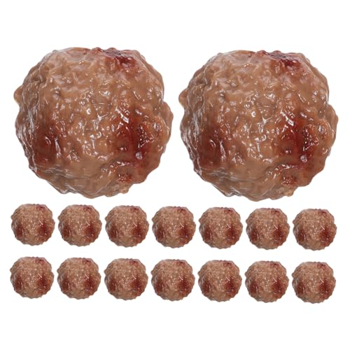 ifundom 16 Stück Restaurant Requisiten Künstliche Dekorative Lebensmittel Frikadellen Simulations Requisiten Gefälschte Rindfleisch Fleischbällchen Gefälschtes Gekochtes Rindfleisch von ifundom