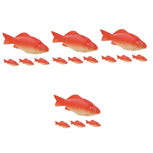ifundom 16 STK Simulation von Schaumfischen künstliche Fische plastikfische Fischfigur Tiermodell künstliches Fischmodell Persimmon Statue Spielzeug gefälschter Fisch Kind Ornamente rot von ifundom