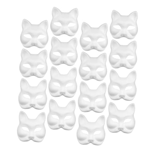 ifundom 16 Stück Teiliges Diy Leere Halbmasken aus Papiermaché Bemalbare Fuchs und Katzenmasken für Halloween Karneval und Kreative Partys Vielseitig für Erwachsene von ifundom