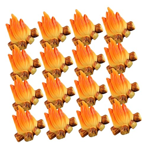 ifundom 16 Stück Teiliges Resin Miniaturfeuer Miniaturfeuer Dekoration aus Kunstharz Handliche Feuerornamente für DIY Garten Blumentopf Puppenhaus und Outdoor Party Gestaltung von ifundom