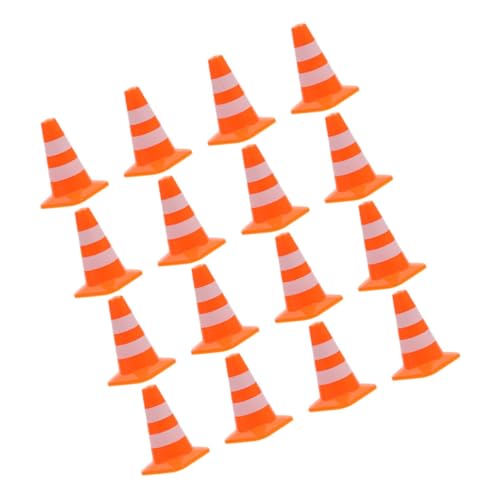 ifundom 16 Miniatur-verkehrskegel – Pp-Material – Verkehrskegelmodelle – Simulations-Verkehrsschild – Miniatur-barrikade von ifundom