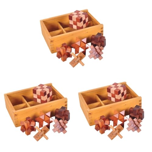 ifundom 18 STK Holz 3D-Puzzle holzspielzeug Wooden Toys holzspielsachen Pädagogisches Spielzeug iq-Puzzle 3D-Puzzlekugel Erwachsener Luban-Schloss einstellen Minsuo Hölzern von ifundom