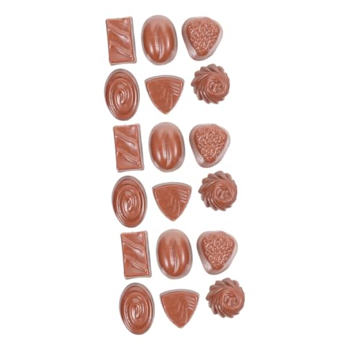ifundom 18 STK Simulationsschokolade Schokoladendekor Für Den Tisch Desktop-zubehör Flatback-schokoladenharz-anhänger Simulations-Cookie Kuchenzubehör Faux-Dessert Schüttgut Kind PVC Keks von ifundom