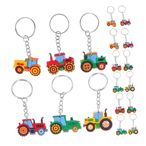 ifundom 18 Stück Bau Partygeschenke Muldenkipper Schlüsselanhänger Traktor Schlüsselanhänger Baufahrzeug Zubehör Straßenfahrzeug Baumaschinen von ifundom