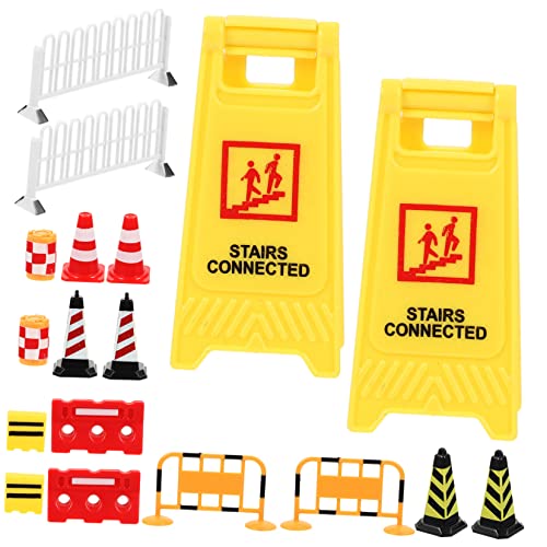 ifundom Verkehrszeichen-Spielzeug-Set 18-teilig Interaktives Verkehrsspielzeug Miniatur-verkehrsbarrieren-Simulation Für Jungen Und Mädchen von ifundom