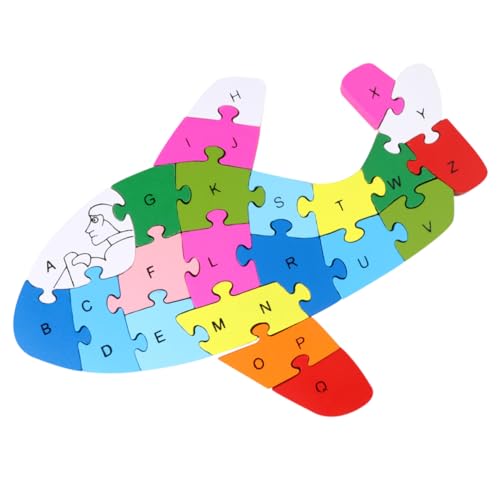 ifundom 1Pc 26 Puzzle- aus Holz für kinderspielzeug spielsachen für für Flugzeug holzpuzzle Puzzlematte rätseln Bausteinspielzeug Hölzern von ifundom