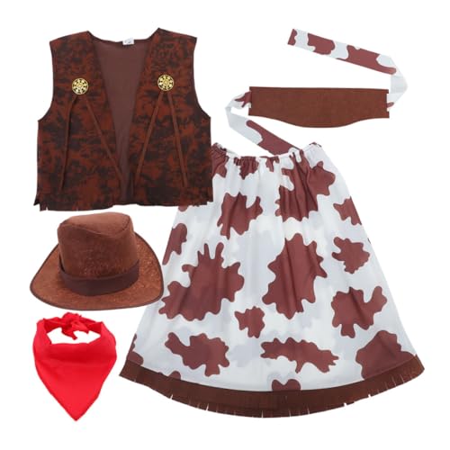 ifundom 1Satz Cowgirl Kostümset für Teiliges Western Outfit mit Weste Rock und Bandana Halloween Geburtstagsfeiern und Cosplay Vintage Design Atmungsaktives ifundom 1Satz Cowgirl Kostümset für Teiliges Western Outfit mit Weste Rock und Bandana Halloween Geburtstagsfeiern und Cosplay Vintage Design Atmungsaktives von ifundom