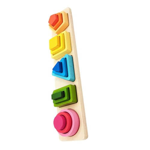 ifundom 1Satz Geometrisches Stapelspielzeug aus Holz für Kleinkinder Pädagogisches Formen-Matching Kindergarten und Zuhause von ifundom