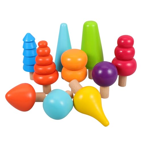 ifundom 1Satz Holzspielzeug Teiliges Montessori Baum aus Natürlichem Holz Bunte Sichere Bäume Kognitiven Fähigkeiten von Kleinkindern von ifundom