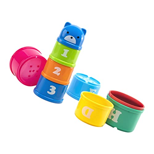 ifundom 1Satz Kreatives Stapelspielzeug für Klappspielzeug mit Lustigen Motiven für Frühe Entwicklung von Junge Mädchen und Kleinkindern Fördert Farben und Größenverständnis von ifundom