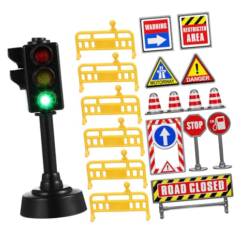 ifundom 1Satz Mini Verkehrszeichen für Frühe Bildung Mini Ampeln Verkehrszeichen mit Realistischem Design für Kognitive Entwicklung Spielzeuganwendungen von ifundom