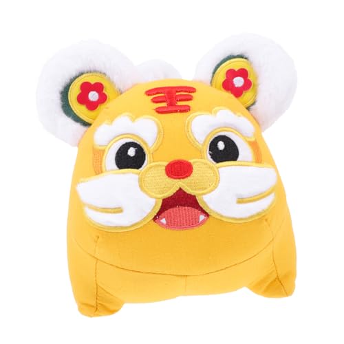 ifundom 1Stk Jahr des Tiger-Maskottchens Animal Toys Tier Tiger Stofftier kindergeburtstags mitgebsel stofftiere Neujahrsgeschenk Baumwoll-Cartoon-Tiger-Puppe PP Baumwolle Yellow von ifundom