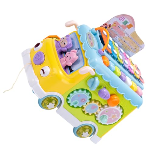 ifundom Kompaktes Tragbares Klavierbus-Spielzeug Baby-Musikinstrument Für Kleinkinder Bus-förmiges Xylophon Frühlernspielzeug Für Jungen Und Mädchen von ifundom