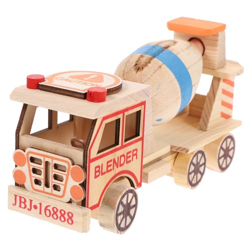 ifundom 1Stk Zementmischmaschine Mischer aus Holz Wohnkultur Spielzeug für Kinder Kinderspielzeug Spielset aus Holz Mixer Spielzeuge Modell aus Holz Puzzle Figur Hölzern von ifundom