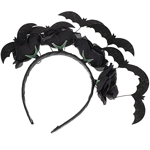 ifundom Halloween Kostüm Stirnband Fledermaus Stirnband Schwarz Blume Kopfschmuck Halloween Haarband Für Partys von ifundom