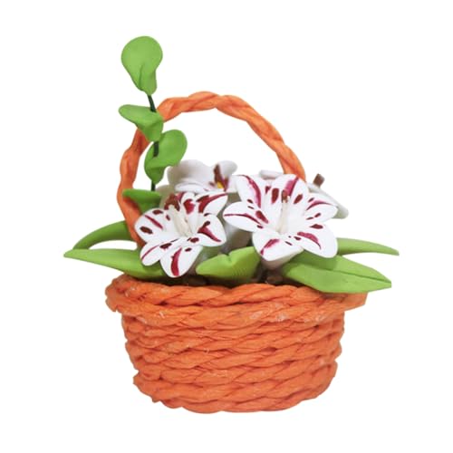 ifundom 112 Puppenhaus Miniatur Lilie Blumentopf Mini Simulation Blume Für Puppen Gefälschte Pflanzen Landschaft Ornament von ifundom