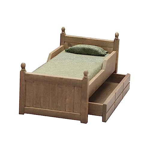 ifundom Miniaturmöbel Zum Sammeln Maßstab 1:12 Miniaturbettmodell Vintage-Stil Kinderspielzeug Für Puppenhaus ifundom Miniaturmöbel Zum Sammeln Maßstab 1:12 Miniaturbettmodell Vintage-Stil Kinderspielzeug Für Puppenhaus von ifundom
