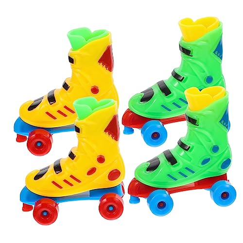 ifundom 2 Paar kleines Schaukelbrett Finger-Skate-Modell Skate-Fingerspielzeug Tisch-Skatespielzeug beiläufig Schlittschuhe einstellen Rollschuhe Roller Skates Plastik von ifundom