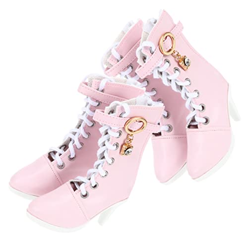 ifundom 2 Paare Puppe High Heels Puppen Set puppenkleidung Puppen High Heels puppenspielzeug Überraschungsspielzeug Modepuppe Schuhe High Heels für Puppe winzige Stiefel Baumwollseil Rosa von ifundom