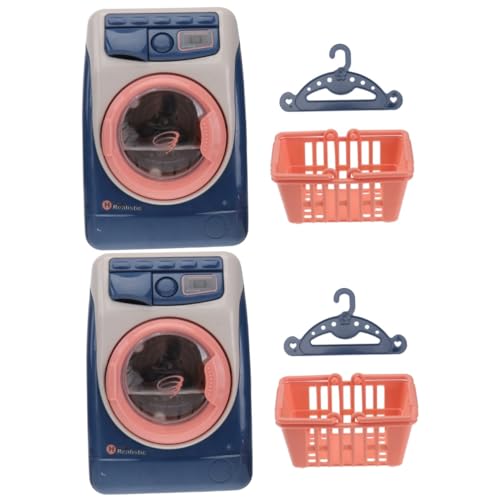 2 STK Simuliertes Spielzeug Für Haushaltsgeräte Kinder Mini-Spielzeug Spielspielzeug Für Die Waschküche Geräte Vortäuschen Mini-reinigungsmaschine Waschmaschine Abs Elektrogerät von ifundom