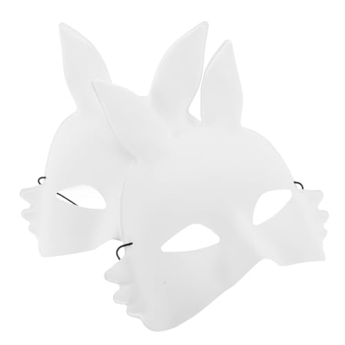 ifundom 2 STÜCK Weiße PVC Hasenmasken Halbgesichtige DIY Masken mit Glatter Oberfläche für Halloween Mädchen Kostüm Party Verkleidung ifundom 2 STÜCK Weiße PVC Hasenmasken Halbgesichtige DIY Masken mit Glatter Oberfläche für Halloween Mädchen Kostüm Party Verkleidung von ifundom