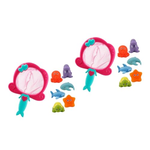 ifundom 2 Sätze Angeln Wasserspielzeug Zum Duschen Badespielzeug Für Babys Meeresschildkrötenspielzeug Wasserschießendes Spielzeug Schwimmendes Badespielzeug Kind Tier Plastik Wanne Rot von ifundom