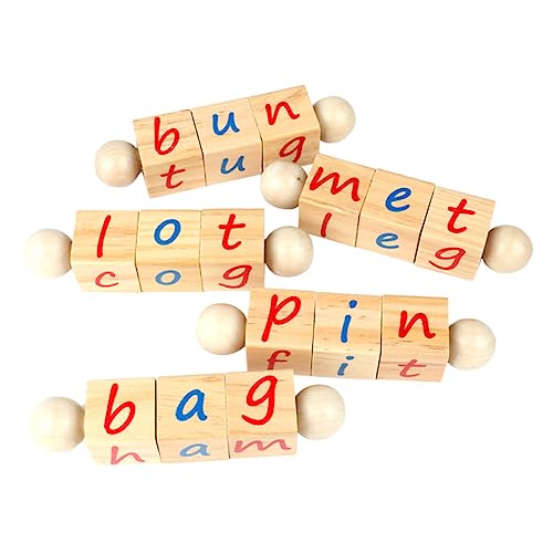 ifundom 2 Sätze Buchstaben Würfel Spielzeug Kinderspielzeug Spielzeug für Kinder Bausteine ​​für Kinder Worterkennungsspiel Rätsel Spielset aus Holz englischer buchstabenblock Holzpuzzle von ifundom