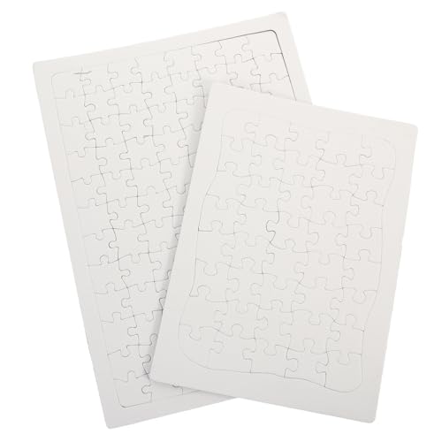 ifundom 2 Sätze DIY Blanko Puzzle und Teile Sublimationsfähiges Rechteckiges Malpuzzle für Jungen und Mädchen Wiederverwendbares Bastelspielzeug von ifundom