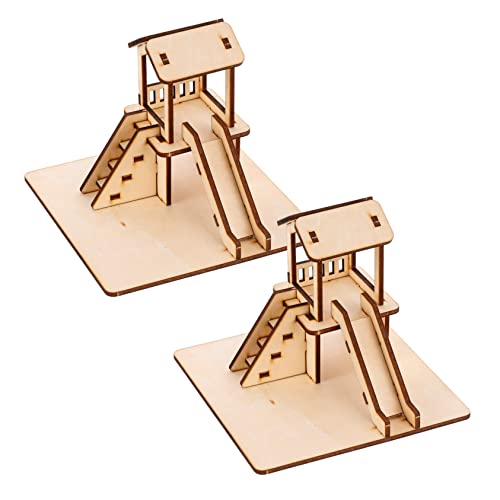 ifundom 2 Sätze Dia-Modell Holzpuzzle Bastelset Bastelbausätze Aus Holz 3D-Puzzle Mechanisch Holzschiebermodell Modellbausätze Für 3D-Puzzles Kind Weihnachten Hölzern Dekorationen von ifundom