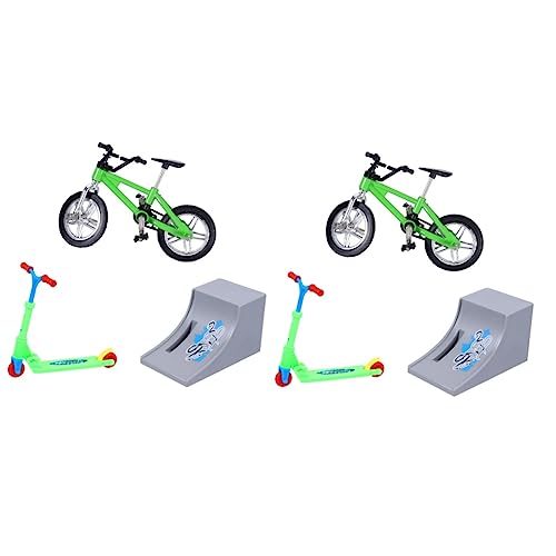 ifundom 2 Sätze Fingerrad Kinder-Skateboard Park-Kit Minibike Kinderfahrrad Modelle Lernspielzeug für Kinder Mini-Fingerbike-Modell Puzzle Roller Vitaltafel Spielzeugset Aluminiumlegierung von ifundom