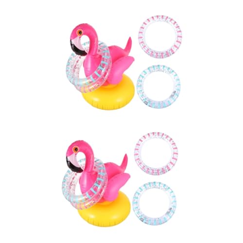 ifundom 2 Sätze Flamingo-Ferrule aufblasbares Wurfspielzeug Flamingo aufblasbares Ringwurfspiel interaktives Spielzeug kinderspielzeug Spielzeuge Flamingo-Wurfspiel Ringwurfspielzeug PVC von ifundom