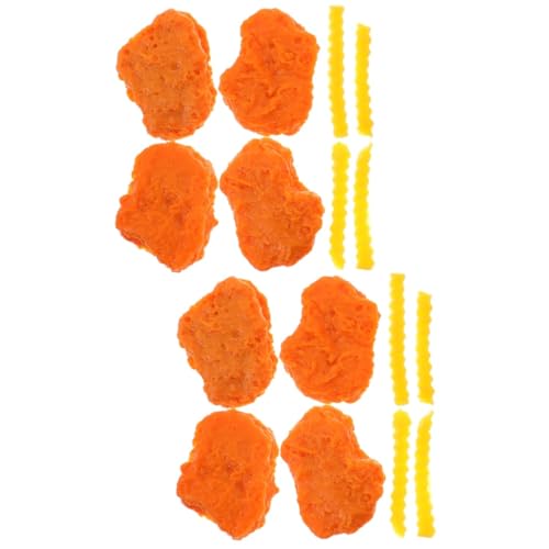 ifundom 2 Sätze Gefälschte Chicken Nuggets Und Pommes Frites Lebensmittel-Display-Modell Lebensechte Pommes-Frites-Modelle Simuliertes Essen Hühnernuggets PVC Nachtisch von ifundom