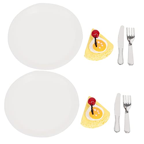 ifundom 2 Sätze Mini-kuchenteller Gefälschtes Kuchenmodell Food-Requisiten- Mini- -küchenzubehör Simulierter Minikuchen Mini-hausdekoration Gefälschter Dessertkuchen Harz von ifundom