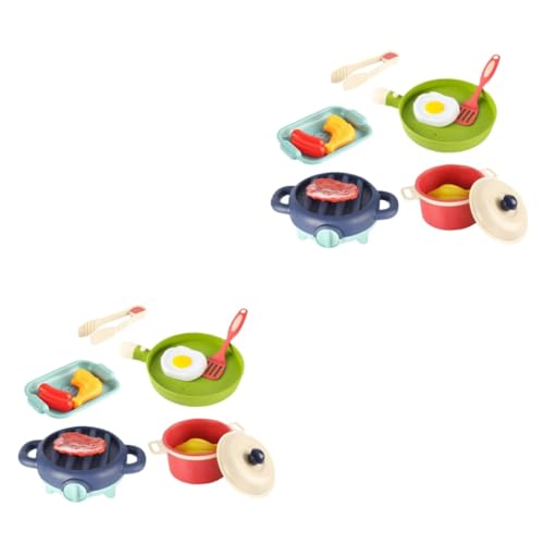 ifundom 2 Sätze Spielhaus Küchenutensilien Kinderkochspielset Reiskocher Spielzeug geschirrset kinderküche Kitchen Set for Mädchenspielzeug Spielzeuge simuliertes Kochspielzeug Grill von ifundom